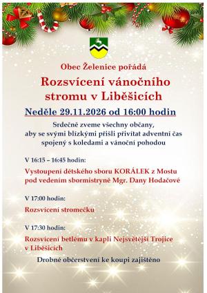 Rozsvícení stromku Liběšice 2026