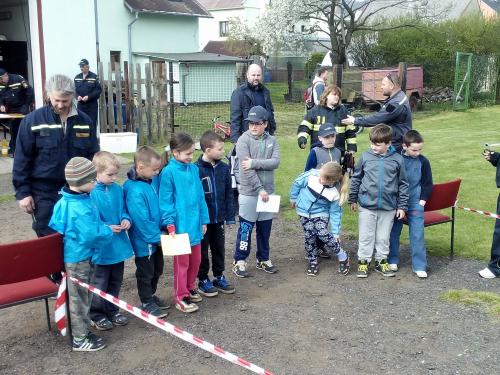 12 ročník soutěžě mladých hasičů o pohár obce Háj u Duchcova Memoriál Jaroslava Jaroše